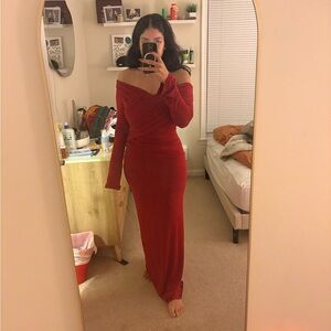 Meshki Red Long Sleeve Dress